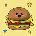 Kawaii hamburger food image