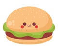 kawaii hamburger illustration