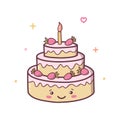 Kawaii happy birthday cake