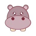 Kawaii hippo animal cartoon vector design