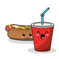 Kawaii hot dog soda straw image