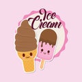 Kawaii ice creams design