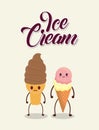 Kawaii ice creams design