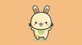 kawaii image of a funny bunny. Cartoon happy baby painted animals