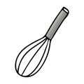 Kawaii kitchen whisk tools for baking. Hand drawn illustration