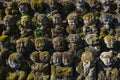 Kawaii little buddhas statues in Otagi Nenbutsu-ji temple in Kyoto tight shot