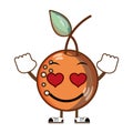 Kawaii love delicious orange fruit
