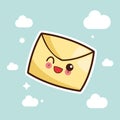 kawaii message envelope image Royalty Free Stock Photo