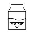 Kawaii milk box cartoon Royalty Free Stock Photo