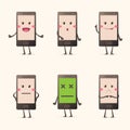Kawaii mobile phone emotions set