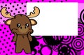 Kawaii moose character cartoon pictureframe illustration background