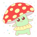 Kawaii mushroom image design, vector illustration