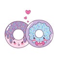 Kawaii nice sweet donut couple