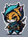 Kawaii Ninja Kittens: Adorable Warriors for Stickers and Tees