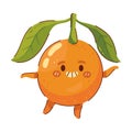 kawaii orange fruit cartoon icon