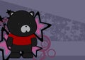 Kawaii plush cute panther cartoon background