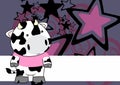 Kawaii plush cute cow cartoon background