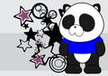 Kawaii plush cute panda bear cartoon background