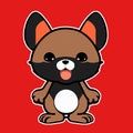 kawaii portrait of a cute puppy illustration, isolated ,Generative AI ,sticker for t-shirts