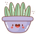 kawaii potted plant illustration Royalty Free Stock Photo