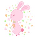 Kawaii rabbit with carrots image design, vector illustration