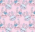 Kawaii rabbits background