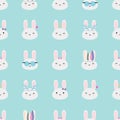 Kawaii rabbits seamless pattern