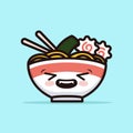 Kawaii noodle ramen mascot design