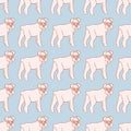 Kawaii Schnauzer Dog Vector Repeat Pattern Royalty Free Stock Photo