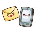 Kawaii smartphone mail envelope image