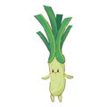 kawaii spring onion vegetable cartoon icon