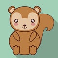 Kawaii squirrel icon. Cute animal. Vector graphic