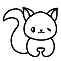 Kawaii squirrel vector linear illustration Royalty Free Stock Photo