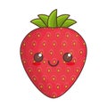 kawaii strawberry fruit icon