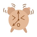 Kawaii style alarm clock, vector