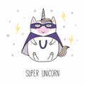 Kawaii superhero unicorn Royalty Free Stock Photo