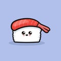 Kawaii sushi cute mascot design illustration