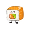 Kawaii sushi, rolls, sashimi - isolated single icon Royalty Free Stock Photo