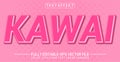 Kawaii text editable style effect Royalty Free Stock Photo