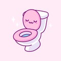 Kawaii toilet drawing Royalty Free Stock Photo