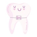 kawaii tooth with brace