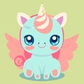 Kawaii unicorn child illustration