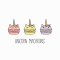 Kawaii unicorn macarons
