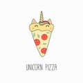 Kawaii unicorn pizza