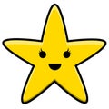 Kawaii Yellow Star Logo Illustration