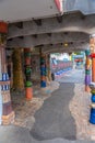 KAWAKAWA, NEW ZEALAND, FEBRUARY 17, 2020: Hundertwasser Public Toilets at Kawakawa, New Zealand