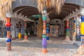 KAWAKAWA, NEW ZEALAND, FEBRUARY 17, 2020: Hundertwasser Public Toilets at Kawakawa, New Zealand