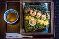 Kawara Soba, Roof Tile Noodle Dish of Yamaguchi, Japan; Top View