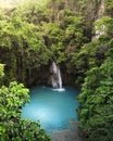 Tropical Waterfall, Kawasan Falls, Cebu, The Philippines - Aerial Photograph