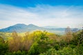 KAWEH IJEN, INDONESIA: Beautiful shot of high altitude landscape with green mountains in the distance